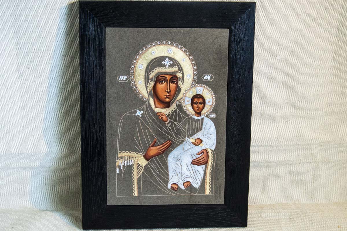 Икона Смоленской Богоматери № 02 из мрамора, изображение, фото 1
