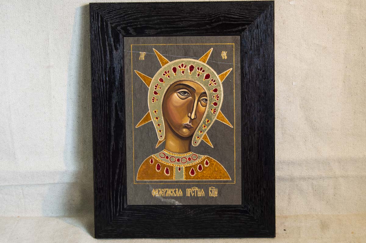 Икона Филермская Божия Матерь № 02 из камня, изображение, фото 1