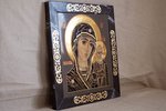 Резная Икона Казанской Божией Матери № 1-25-6 из мрамора, изображение, фото 3