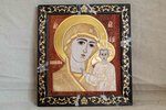 Резная Икона Казанской Божией Матери № 2-14-4 из мрамора, изображение, фото 1