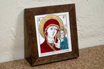 Икона Казанской Божией Матери № 30 из мрамора от Гливи, фото 3