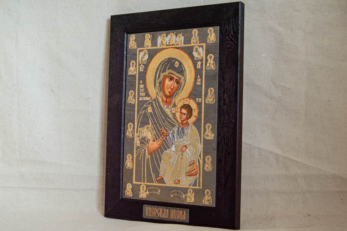 Икона Иверской Божией Матери № 06 из мрамора от Гливи, фото 1
