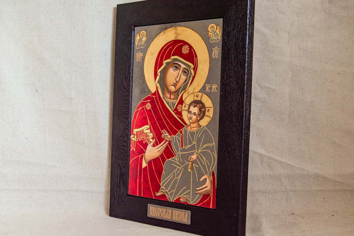 Икона Иверской Божией Матери № 07 из мрамора от Гливи, фото 1