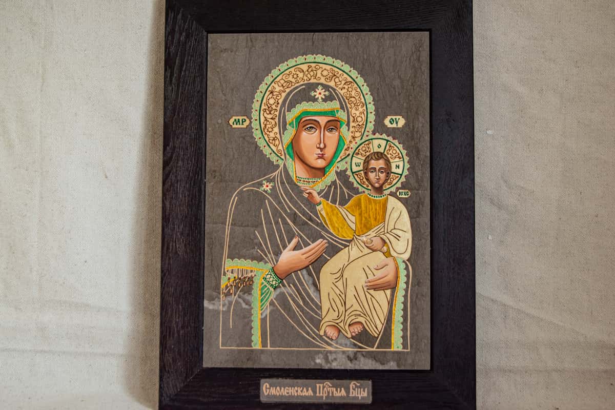 Икона Смоленская Богородица 03 расписная на мраморе от Гливи, интернет-магазин икон, фото 1