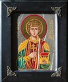 Икона Святой Пантелеймон № 1 под старину из камня от Гливи, фото 1