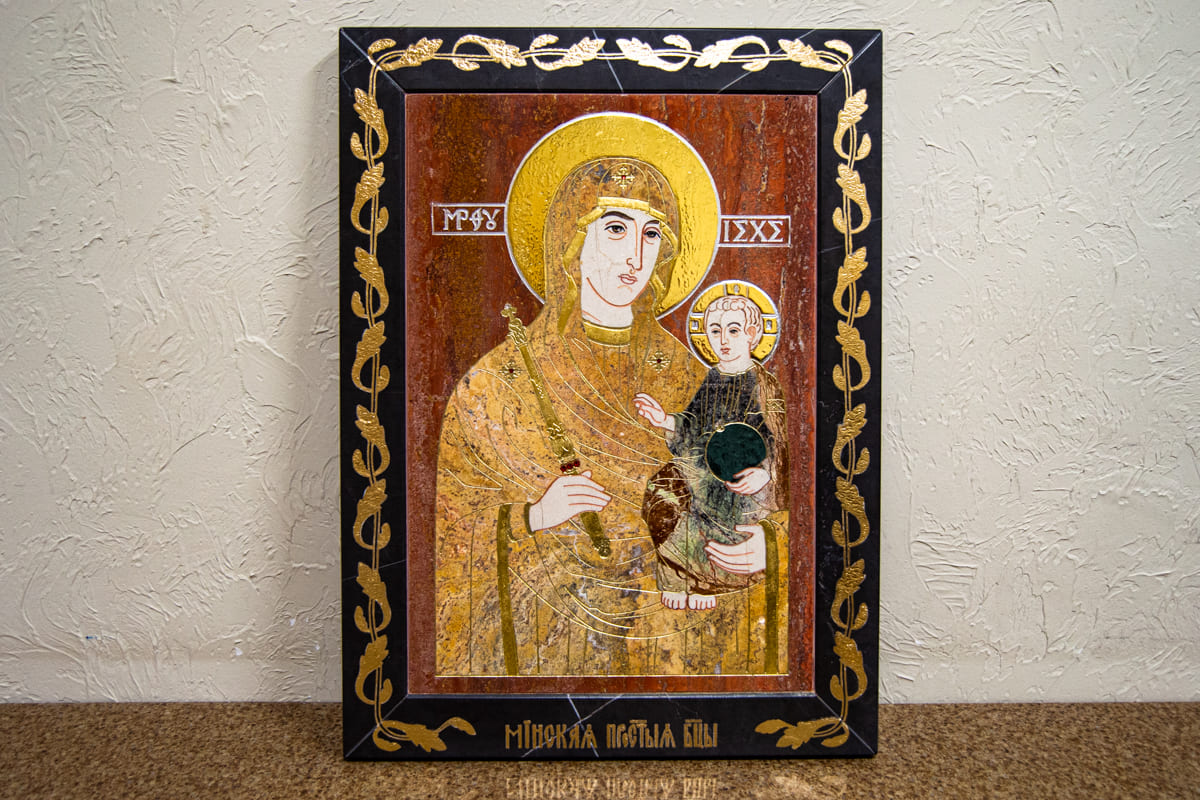 Икона Минская Богородица под № 1-12-3 из мрамора, изображение, фото для каталога икон 1