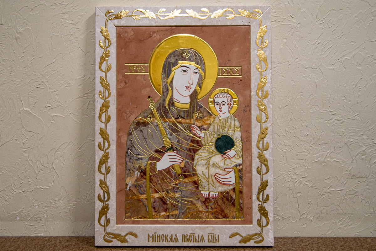 Икона Минская Богородица под № 1-12-6 из мрамора, изображение, фото для каталога икон 1