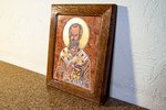 Икона Николая Угодника № 28 на мраморе, малая, подарочная, именная, изображение, фото 3