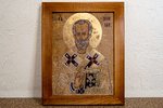 Икона Николая Угодника № 4-28 на мраморе, малая, подарочная, именная, изображение, фото 1