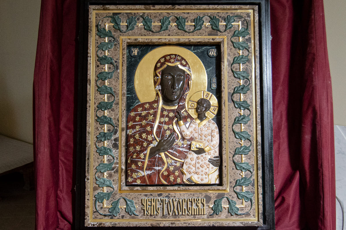  Большая Ченстоховская икона Божьей Матери в храм, храмовая аналойная икона, изображение, фото 1 