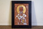  Икона Николая Угодника № 5-27 на мраморе, малая, подарочная, именная, изображение, фото 1