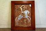 Икона Святого Георгия Победоносца № 04 из мрамора на коне, изображение, фото 1