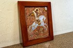 Икона Святого Георгия Победоносца № 04 из мрамора на коне, изображение, фото 2