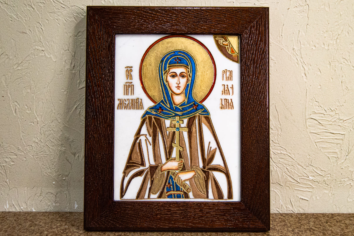 Икона Святой Мелании № 01 из камня, каталог икон в интернет-магазине, изображение, фото 1