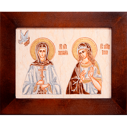 Семейная икона из мрамора - Святые Мелания и Ирина № 01, каталог икон, изображение, фото 10