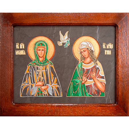 Семейная икона из мрамора - Святые Мелания и Ирина № 02, каталог икон, изображение, фото 13