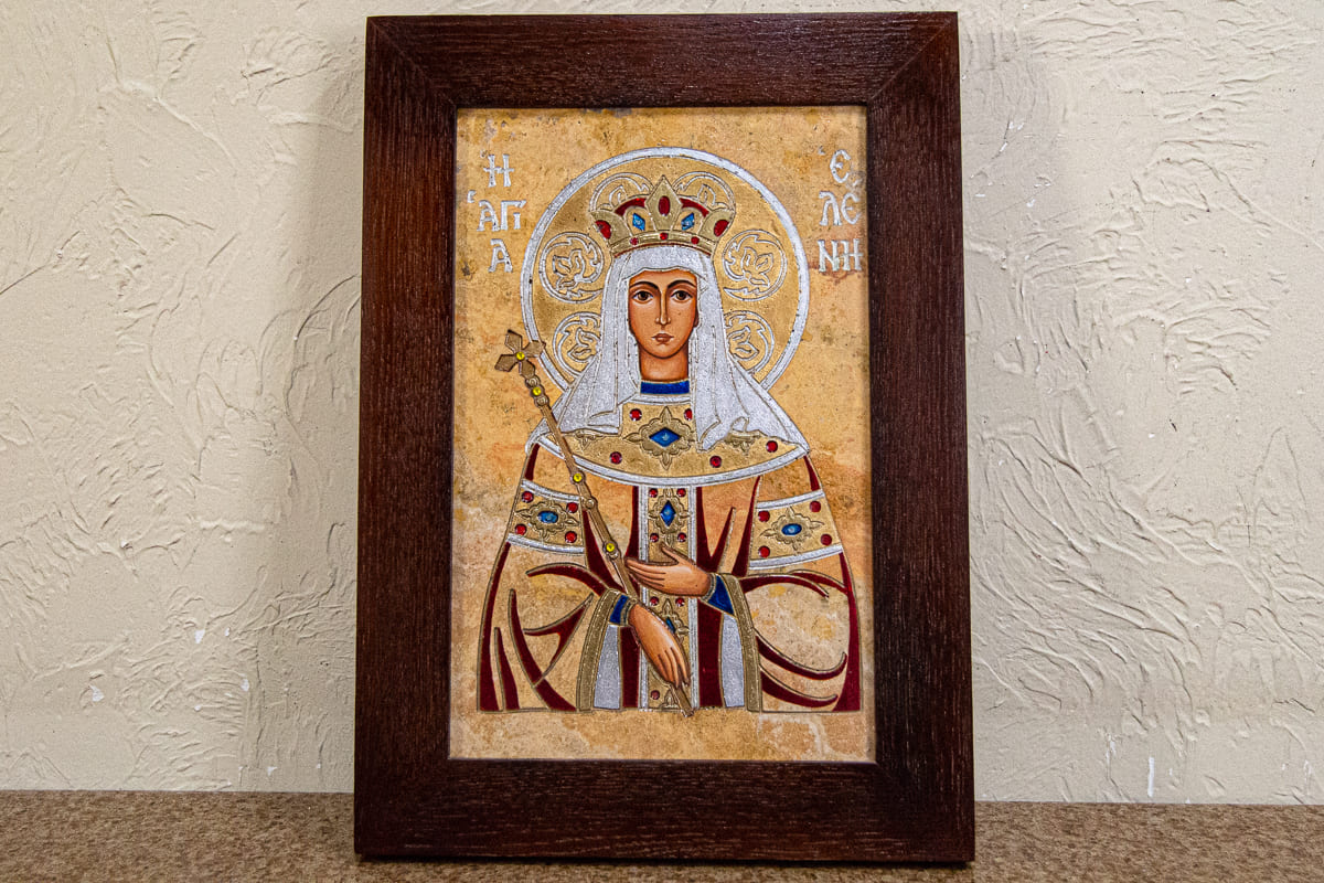 Именная икона Святой Елены № 01 из мрамора, интернет-магазин икон, фото 1