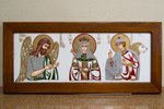 Икона Святых Иоанна Крестителя (Предтечи), Елены и Даниила № 02 из камня, изображение, фото 1