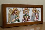 Икона Святых Иоанна Крестителя (Предтечи), Елены и Даниила № 02 из камня, изображение, фото 2