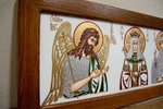 Икона Святых Иоанна Крестителя (Предтечи), Елены и Даниила № 02 из камня, изображение, фото 6