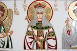 Икона Святых Иоанна Крестителя (Предтечи), Елены и Даниила № 02 из камня, изображение, фото 7