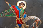 Икона Святого Георгия Победоносца № 05 из мрамора на коне, изображение, фото 4