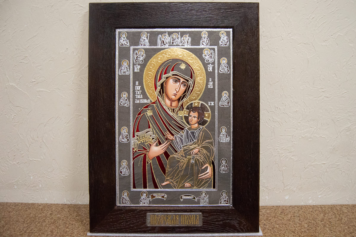 Икона Иверской Божией Матери № 08 из мрамора от Гливи, изображение, фото 1