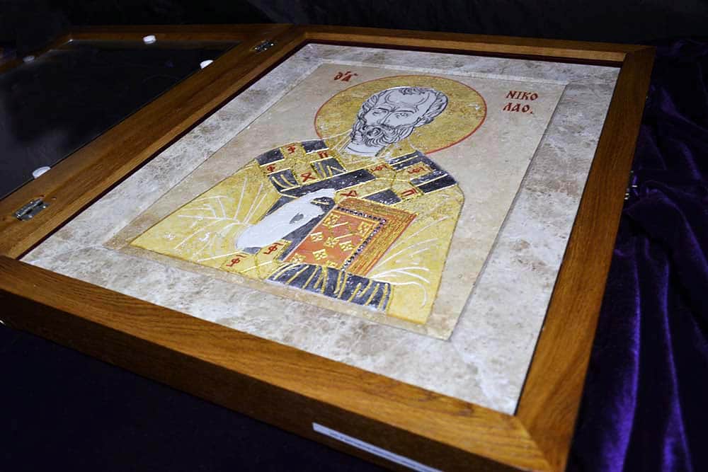 Икона Святого Николая Чудотворца инд. № 02  из мрамора, каталог икон, фото, изображение 7