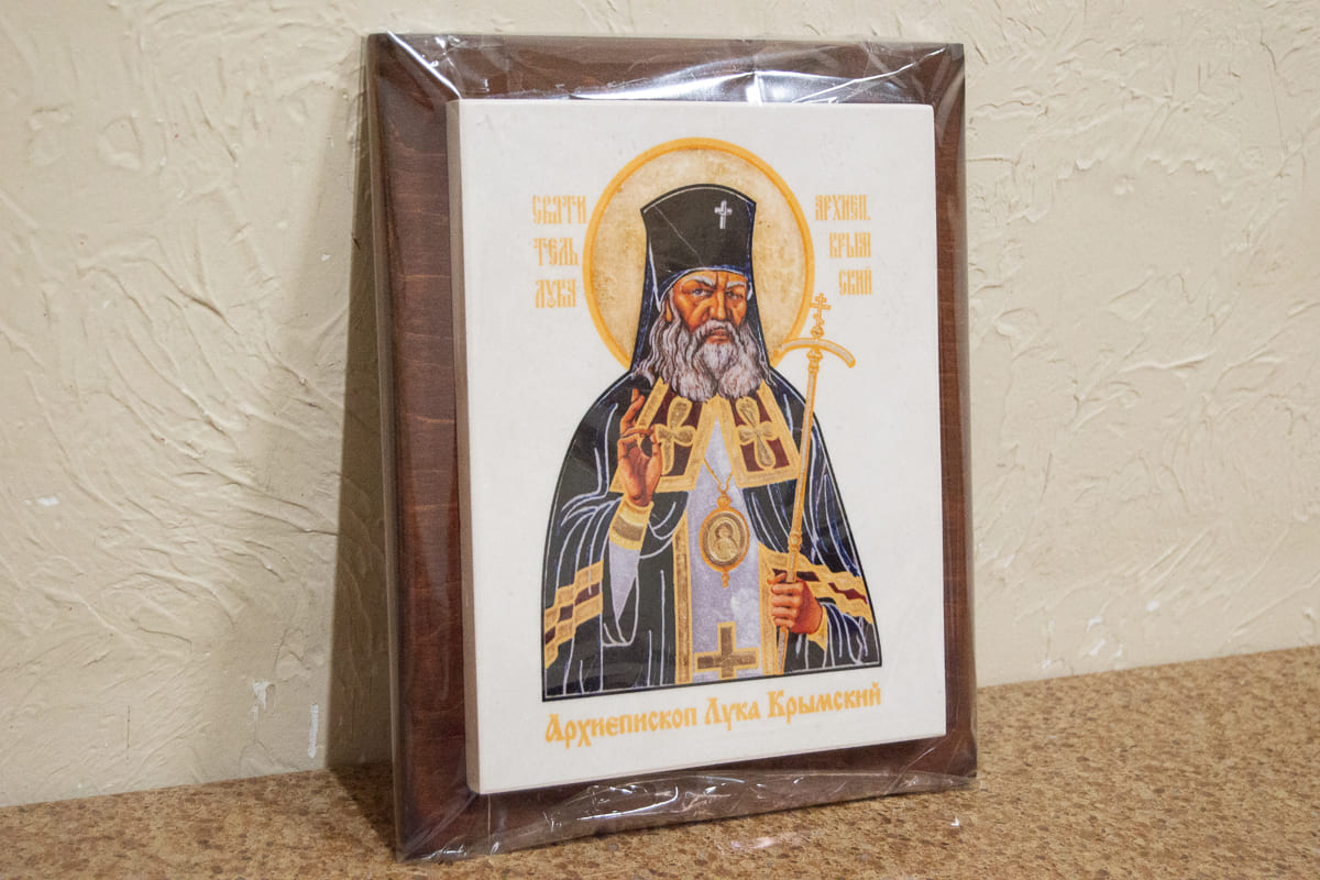 Икона Святого Луки Крымского на мраморе, сувенирная, изображение, фото 3
