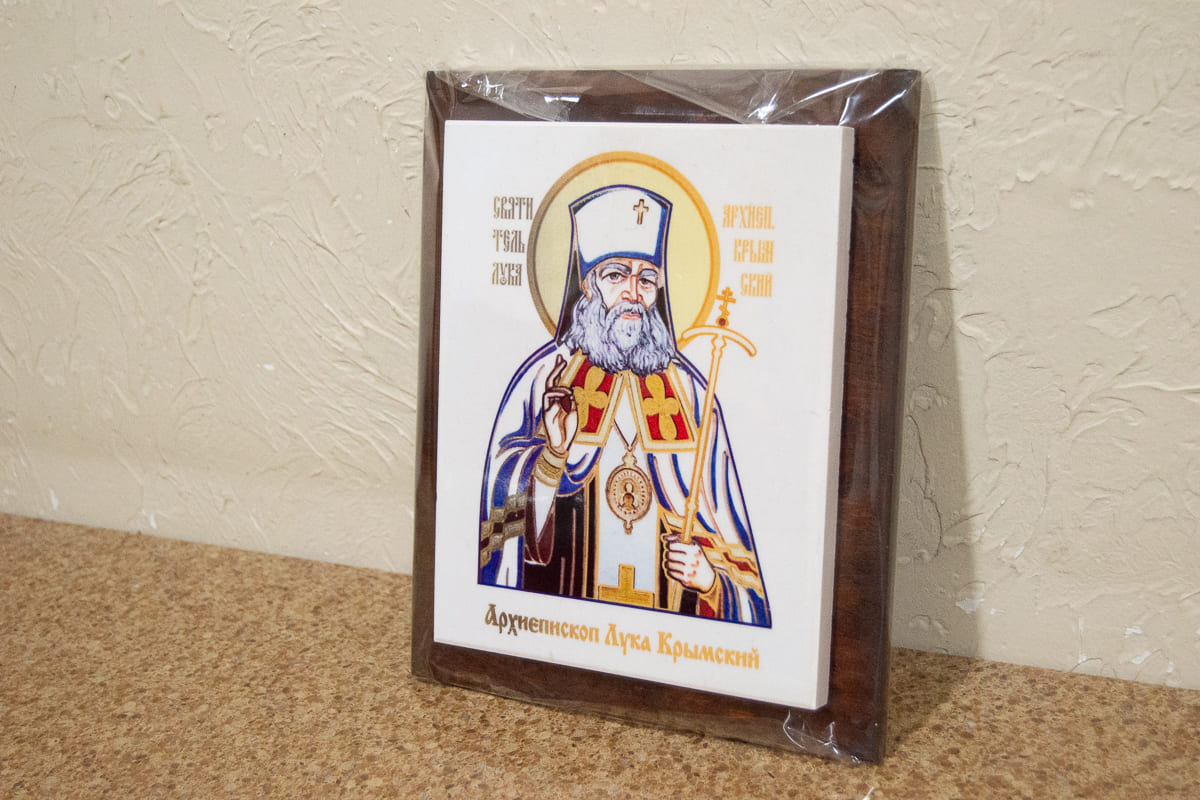 Икона Святого Луки Крымского на мраморе, сувенирная, изображение, фото 2