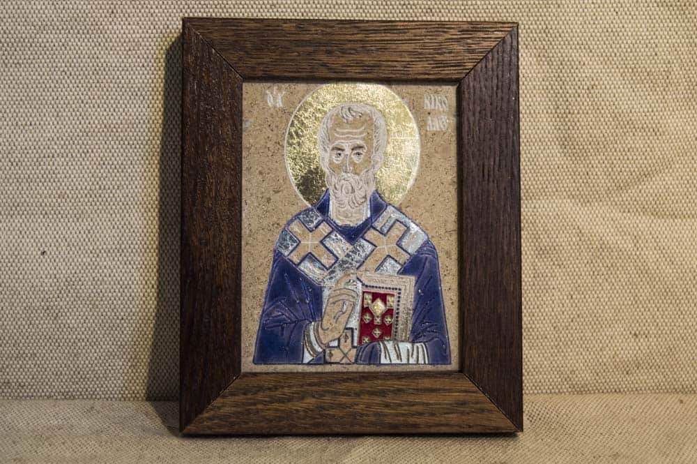 Икона Николая Чудотворца № 16 из камня, изображение Святого, фото 1
