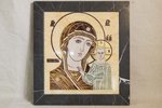 Резная Икона Казанской Божией Матери № 1-25-7 из мрамора, изображение, фото 1