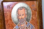 Икона Николая Угодника № 28 на мраморе, малая, подарочная, именная, изображение, фото 5