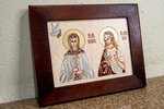 Семейная икона из мрамора - Святые Мелания и Ирина № 01, каталог икон, изображение, фото 2