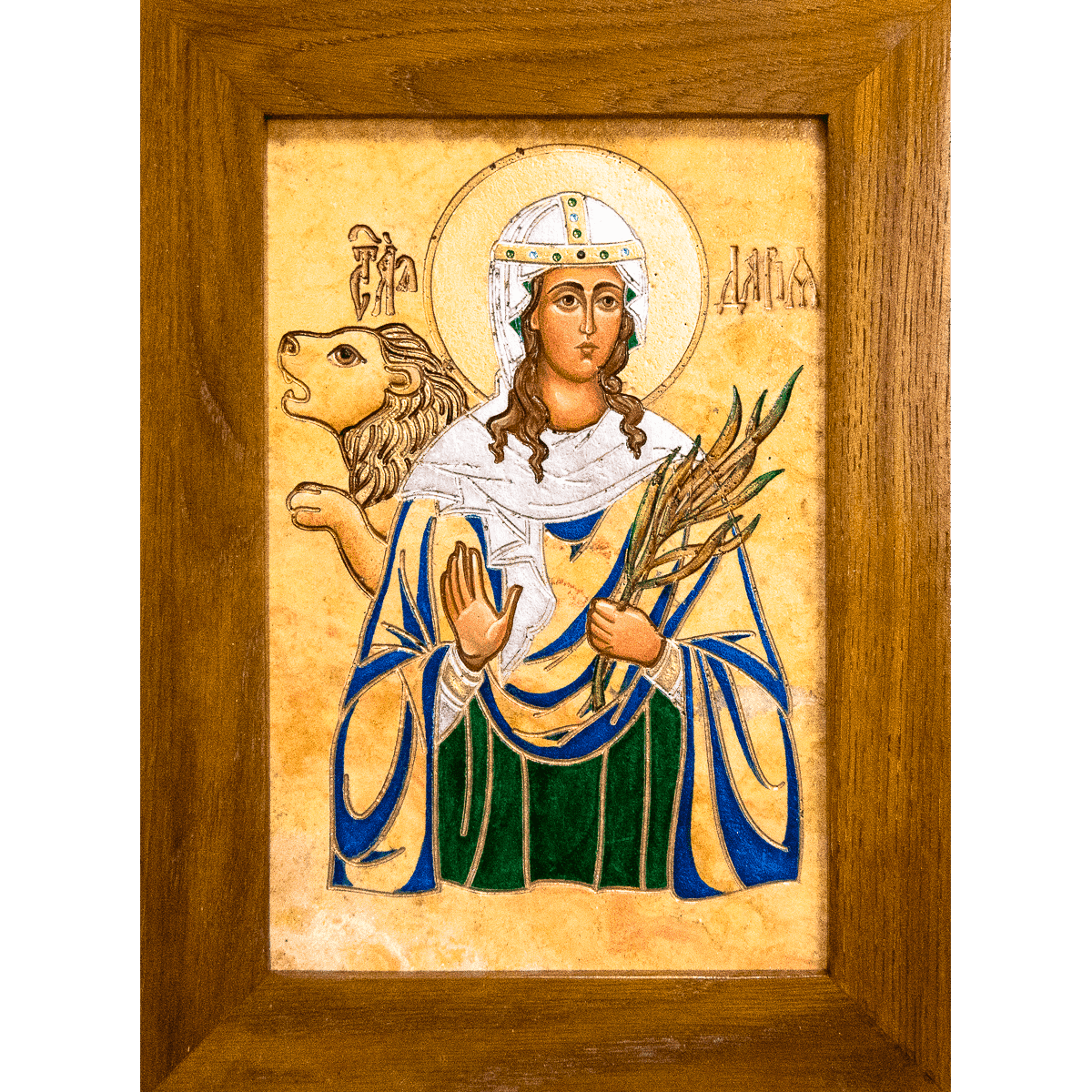 Именная икона Святой Дарьи Римской № 01 из мрамора, интернет-магазин икон Гливи, фото 14