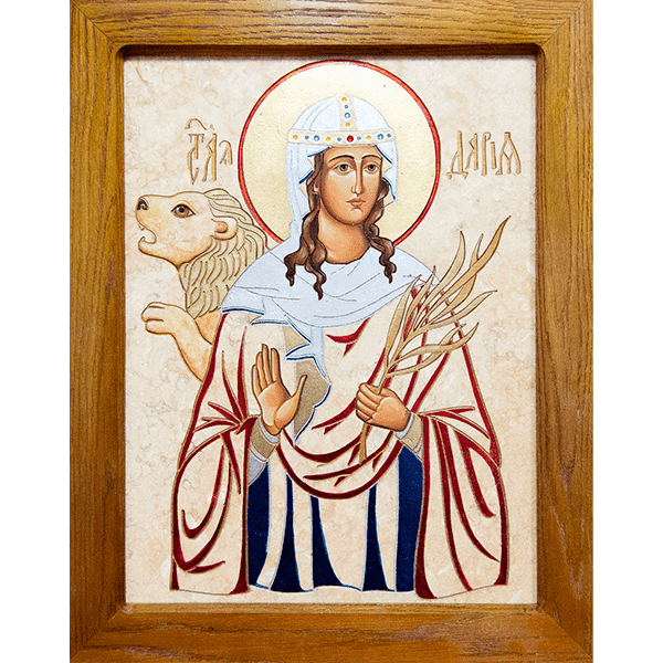 Именная икона Святой Дарьи Римской № 02 из мрамора, интернет-магазин икон Гливи, фото 16