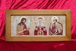 Икона Святых Иоанна Крестителя (Предтечи), Елены и Даниила № 01 из камня, изображение, фото 1