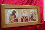 Икона Святых Иоанна Крестителя (Предтечи), Елены и Даниила № 01 из камня, изображение, фото 3