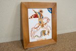 Икона Святого Георгия Победоносца № 06 из мрамора на коне, изображение, фото 3
